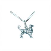 Afghaanse Windhond Puppy (mini) Hanger -merk COOLDOG™ in massief Zilver * inclusief ketting