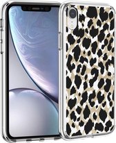 iMoshion Design voor de iPhone Xr hoesje - Luipaard - Goud / Zwart