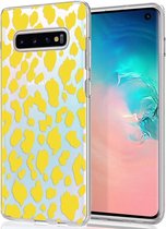 iMoshion Design voor de Samsung Galaxy S10 hoesje - Luipaard - Geel