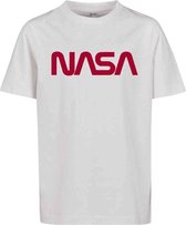 Urban Classics NASA Kinder Tshirt -Kids 134- NASA Worm Logo Wit