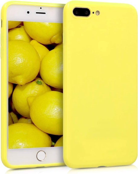 Siliconen hoesje met camera bescherming geschikt voor Apple iPhone 7 Plus /  8 Plus - geel | bol.com
