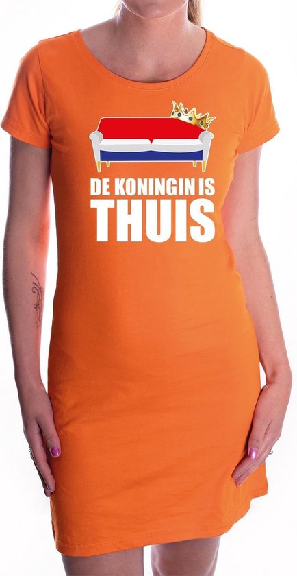 De koningin is thuis oranje jurk voor dames - Koningsdag / Woningsdag - oranje kleding / jurkjes