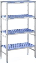 Gastro-Inox lijnrek met 4 schappen 690(b)x400(d)x1750(h)mm