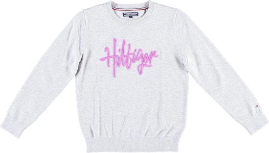 Tommy hilfiger zachte grijze trui katoen jongen Maat 164 bol