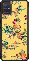 Samsung A71 hoesje - Bloemen geel flowers | Samsung Galaxy A71 case | Hardcase backcover zwart