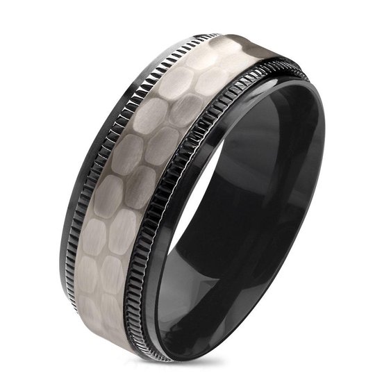 Soltin - Zwarte ring van titanium met robuuste look