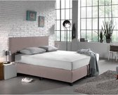 Boxspring Bella compleet, merk Olympic Life, 140 x 200 cm, licht bruin, 1x pocketvering matras met dubbeldoek matrastijk