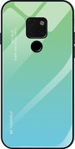 Voor Huawei Mate 20 Gradient Color Glass Case (Sky Blue)