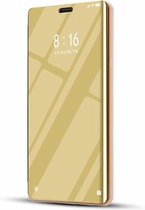 Galvaniseren Spiegel Horizontaal Flip Leren Case voor Huawei Y6 Pro (2019), met Houder (Goud)