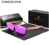 KingSeven - Purple Oculos Bamboo UV400 en polarisatie filter