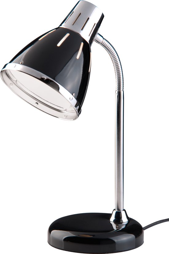Bureaulamp - flexibel - zwart/ chroom - 11W