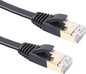 1M Ethernet Netwerk Kabel CAT6 | Gold Plated |  Zwart / Black  |  Tot 1GBps | Platte RJ45 LAN Kabel| Premium Kwaliteit