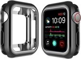 Geschikt voor Apple Watch TPU Case - Maat: 44mm - zwart-metalic - hoesje - beschermhoes - protector - bescherming