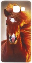 ADEL Siliconen Back Cover Softcase Hoesje Geschikt voor Samsung Galaxy A3 (2016) - Paarden Bruin