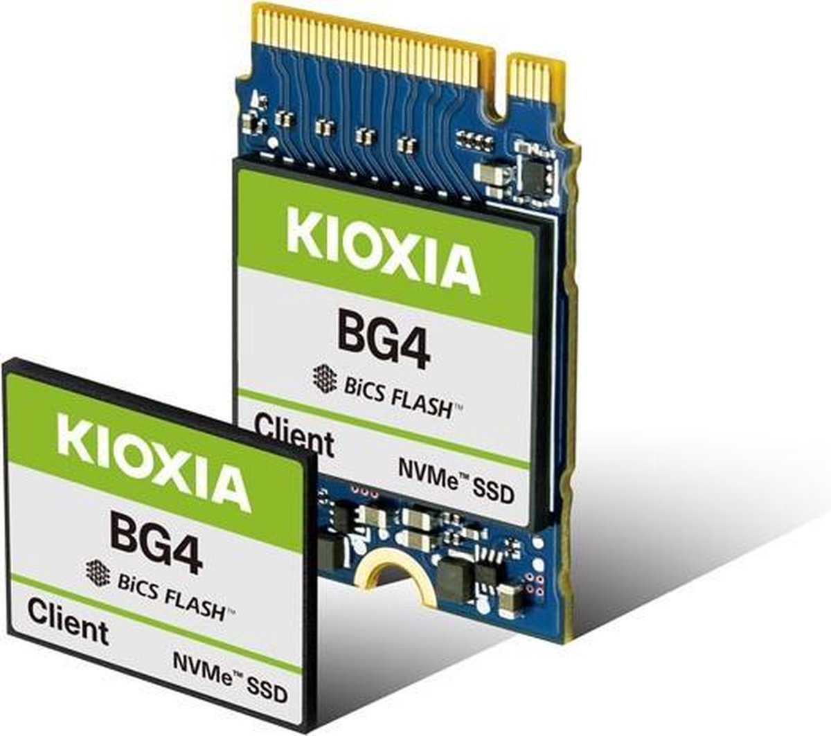 Kioxia BG4 128 GB NVMe/PCIe M.2 SSD 2230 harde schijf M.2 NVMe PCIe 3.0 x4 Bulk KBG40ZNS128G