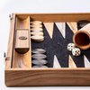 Afbeelding van het spelletje Natuur-Kurk Backgammon spel met Olijfhouten stenen - 38x23cm -> 38x46cm in Kist  Top Kwaliteit