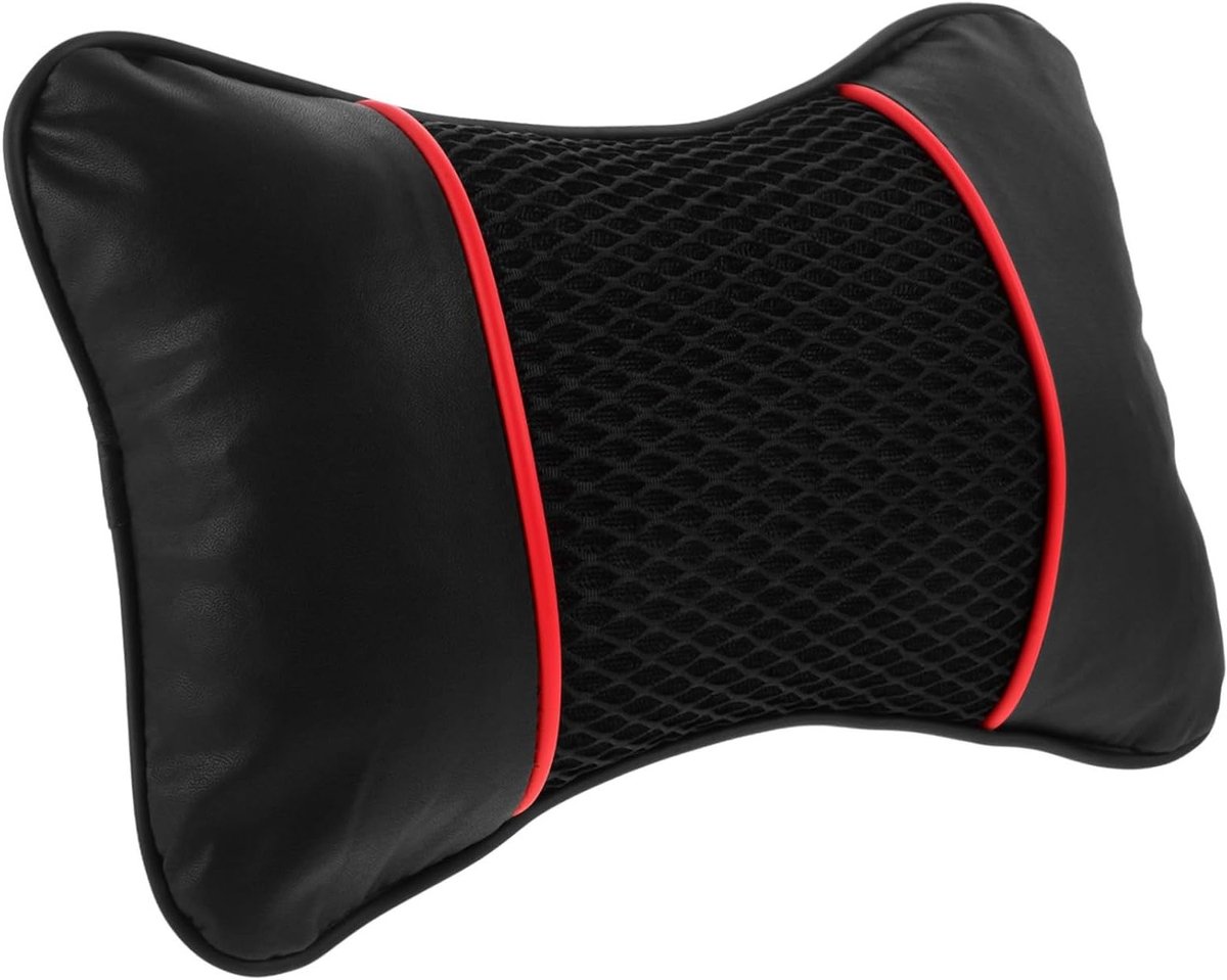 Ergonomisch Autokussen voor Reizen en Gaming Stoelen, Ademend Ontwerp voor Optimale Comfort, Eenvoudige Installatie, Zwart en Rood