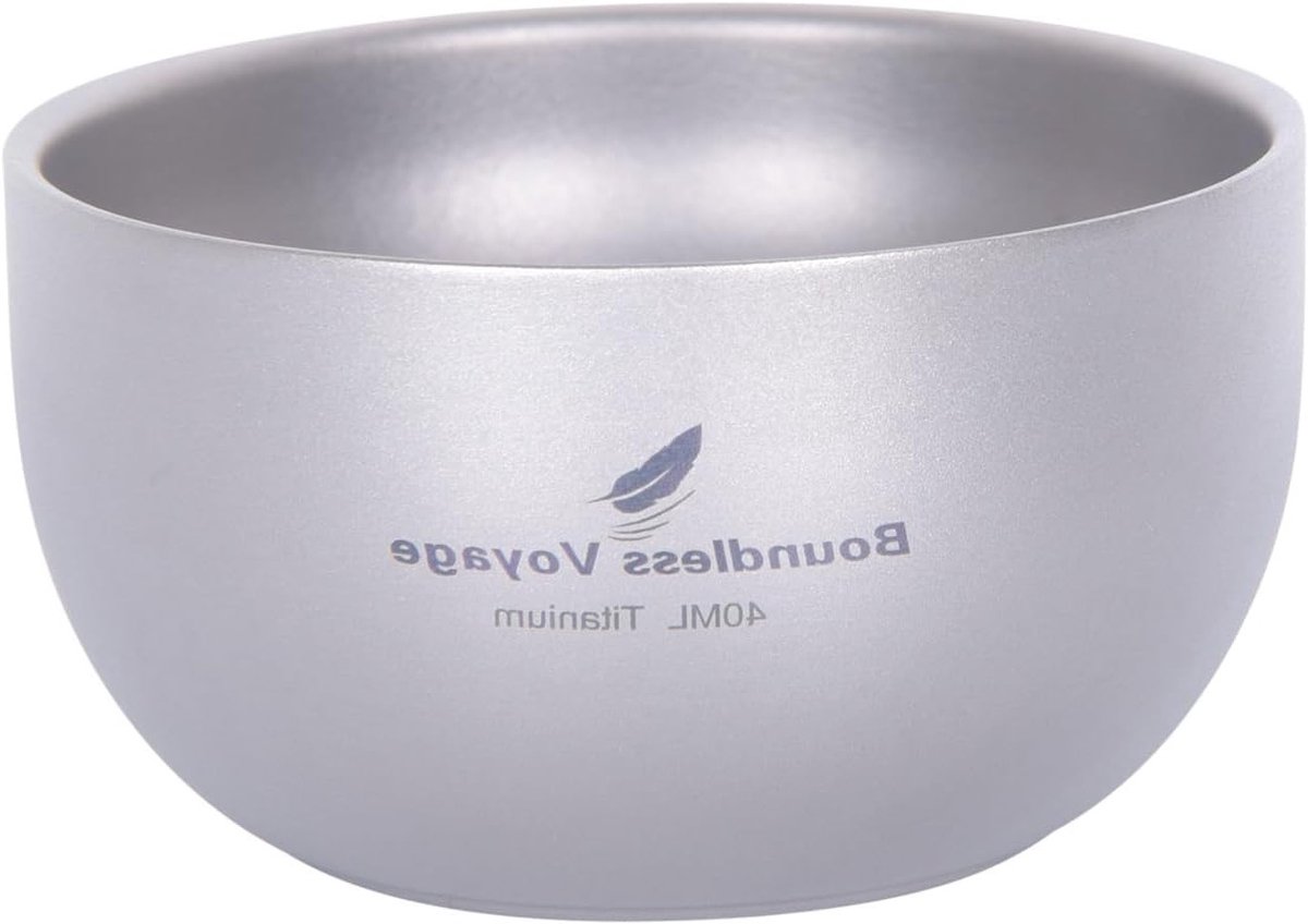 Dubbele Wand Mini Cup van Titanium, 40ml, Isolerende Theekopjes voor Espresso en Whisky, Vaatwasserbestendig en Perfect als Cadeau