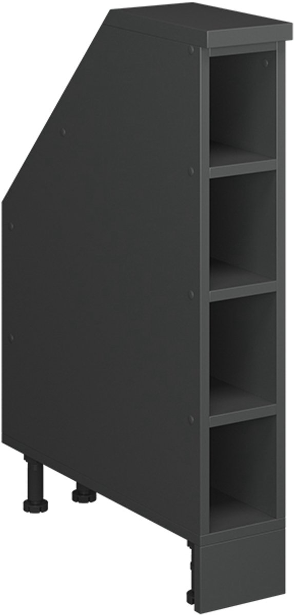 Vicco R-Line Keukenkast voor schuine wand – 15 cm met 4 compartimenten, kastromp 60 cm diepte Antraciet Antraciet/Antraciet