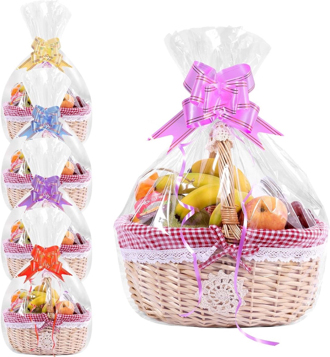 Grote Transparante Cellofaan Tassen - 22 Stuks met Sluiting voor Cadeaus, Bloemen en Verpakkingen