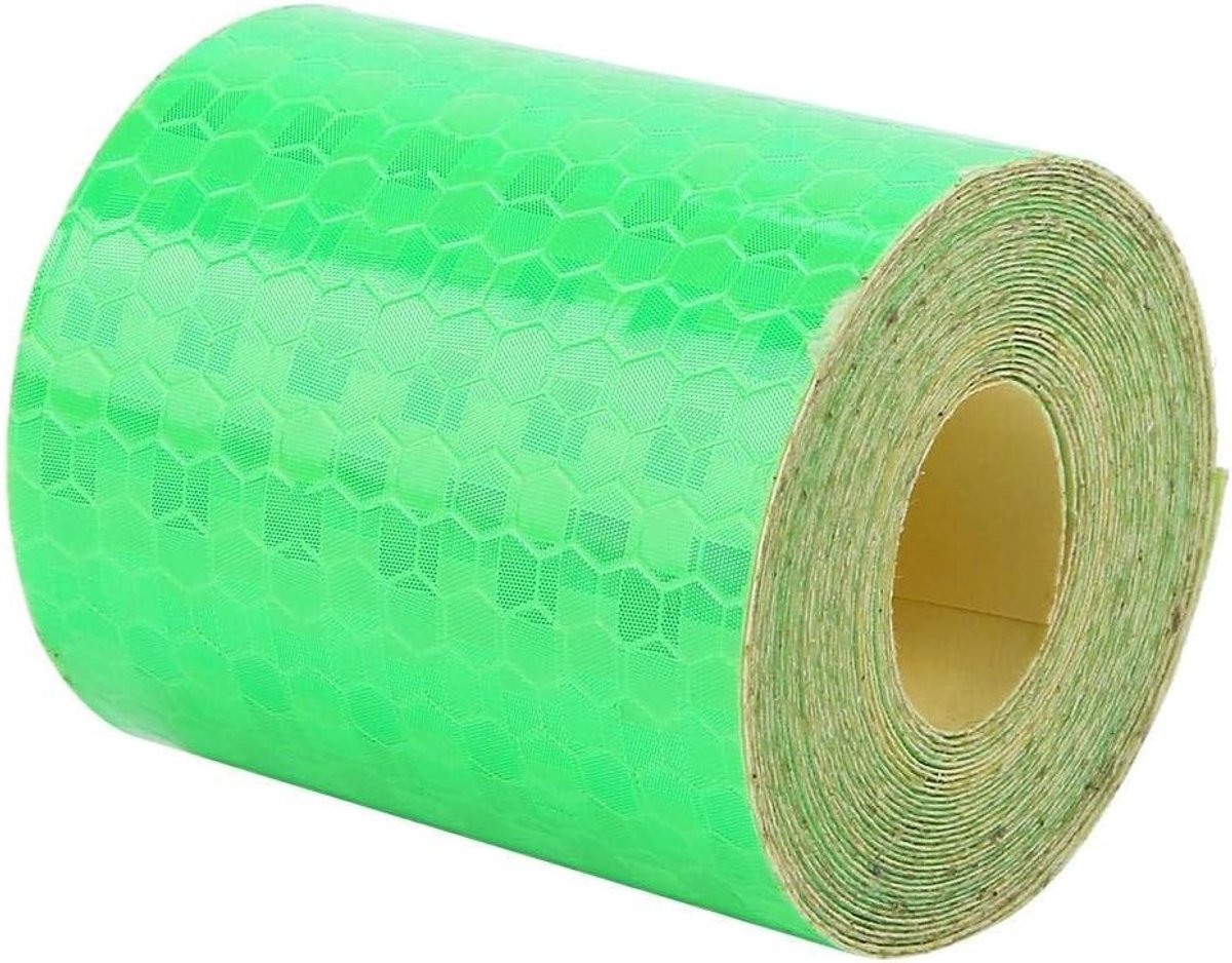 Reflecterende Tape voor Veiligheid, Hoge Hechting, Felgekleurige Waarschuwingssticker voor Trailers, Auto's en Fietsen (Groen)