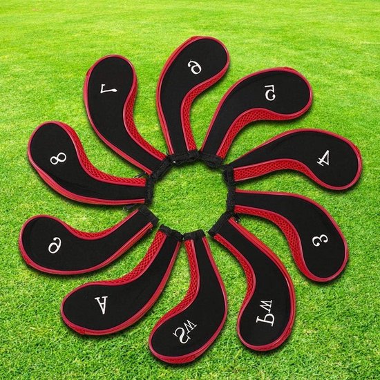 Allecto - Golfclub Hoofddeksels - Neopreen Bescherming - Set van 10 - Rood - Golf Accessoire - Ideaal voor Golf Enthousiastelingen - Duurzaam en van Merkloos — afbeelding 4