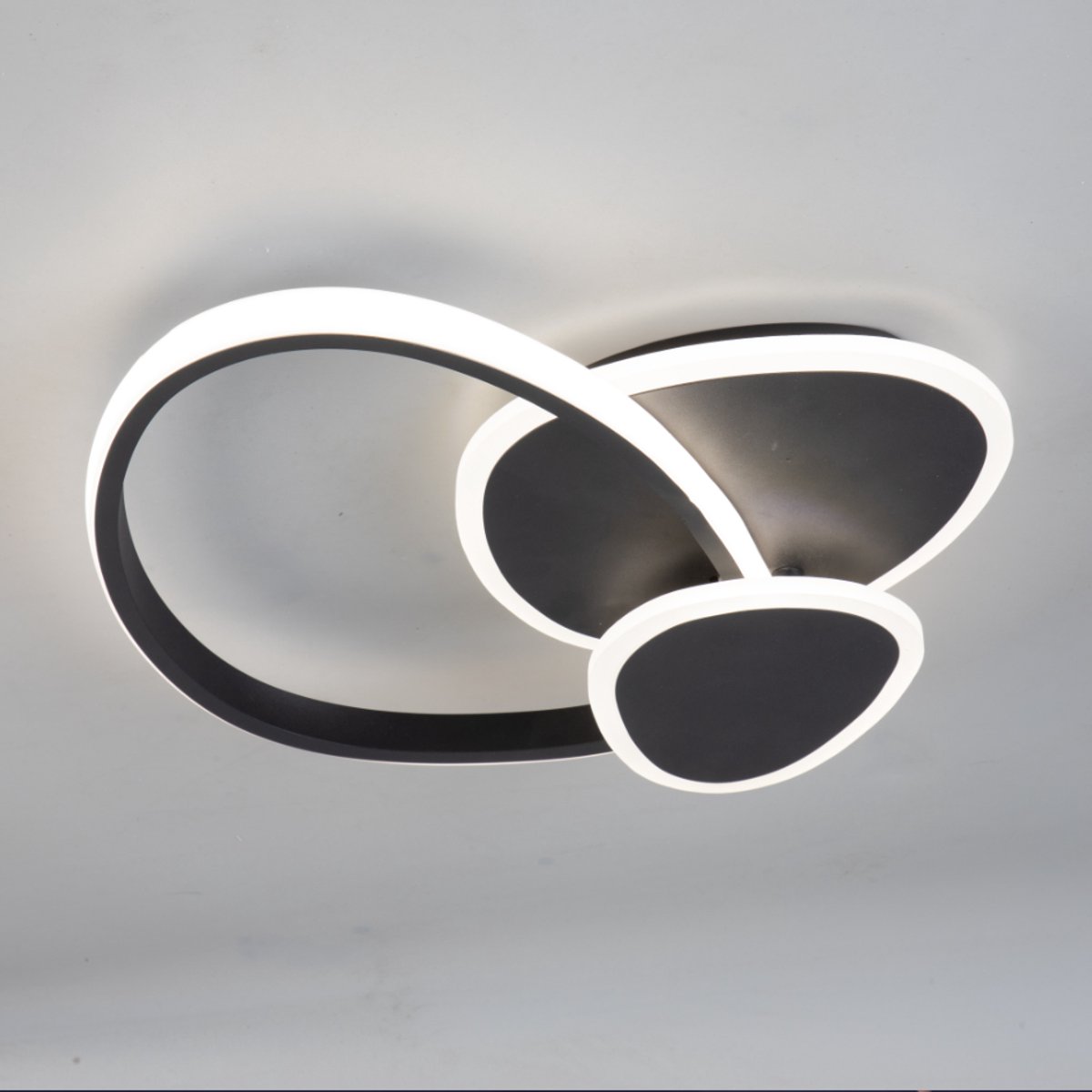 Lemonbest LED plafondlamp 32W - 3840 lm - 3 lichtkleuren 3000K 4500K 6500K - geheugenfunctie - modern design - zwart
