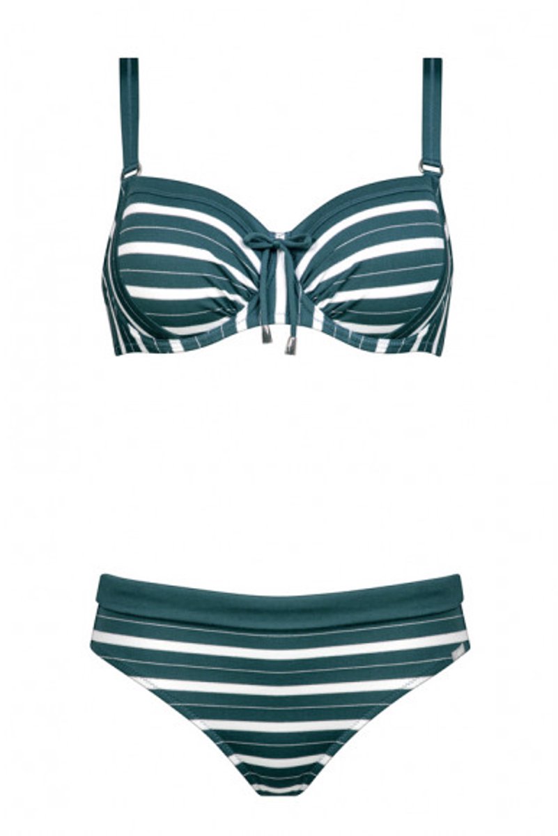 Lidea Viva Strive Stripe Bikini Silverteal-White 40 D