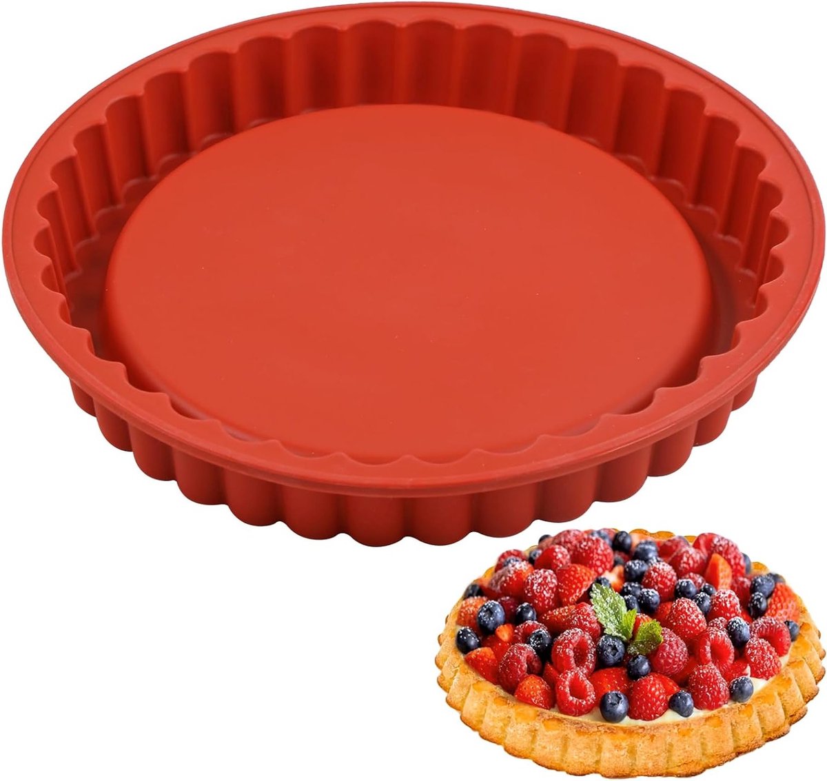 Siliconen Bakvorm voor Fruitcake - 26cm - Ideaal voor Taartbodems, Cake en Gebak