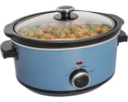 RUX® Slowcooker met timer - Slowcooker - Crockpot - Blauw- - 24cm x 31cm x 18cm