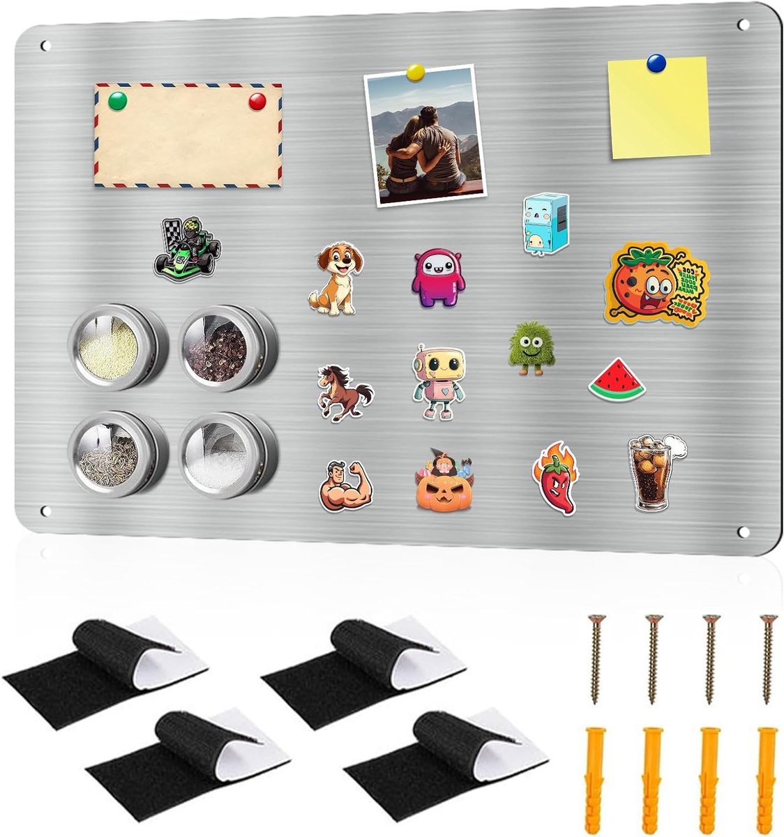 Magnetisch Whiteboard 43 x 30 cm met Aluminium Frame - Krasbestendig en Zelfklevend voor Kantoor, Keuken en Koelkast