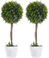 Kunstplant Buxus bol met LED 45 cm kopen