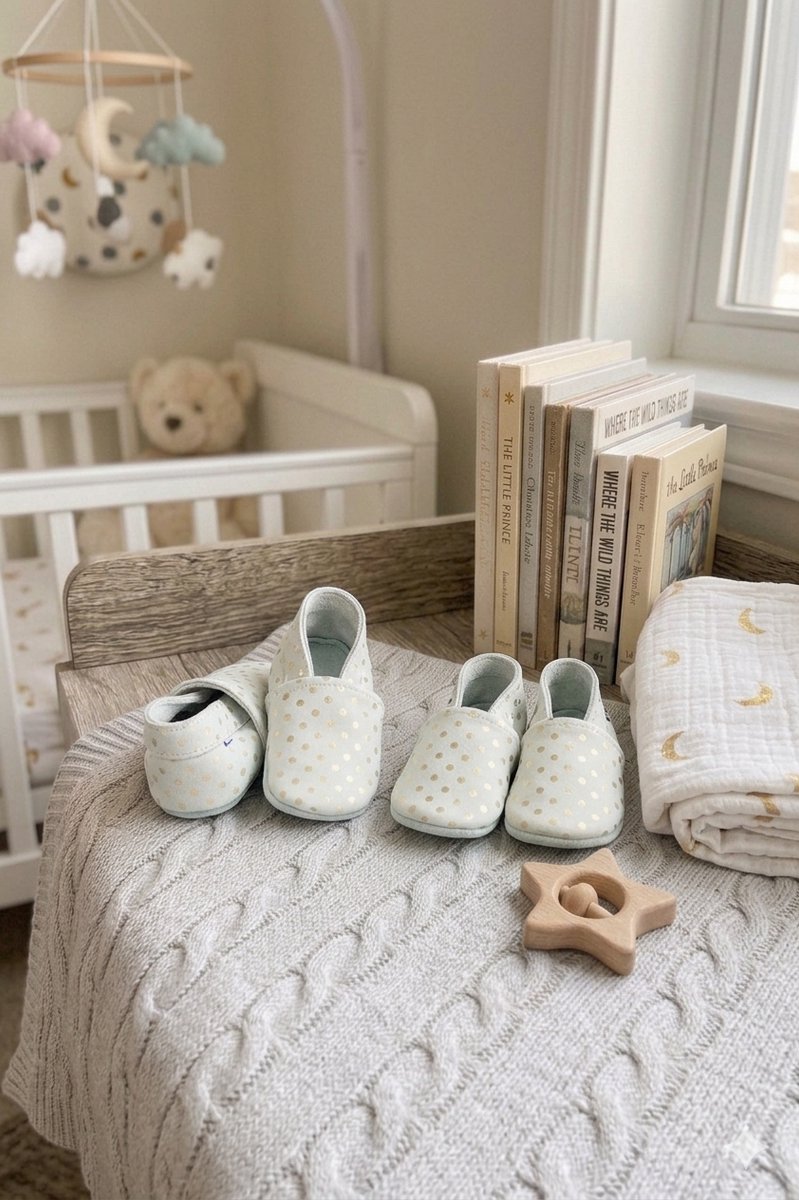 Stabifoot Babyslofjes – Zacht Leer – Cadeaudoos - Linnen zakje - Barefoot - 3002 GREY 12 - 18