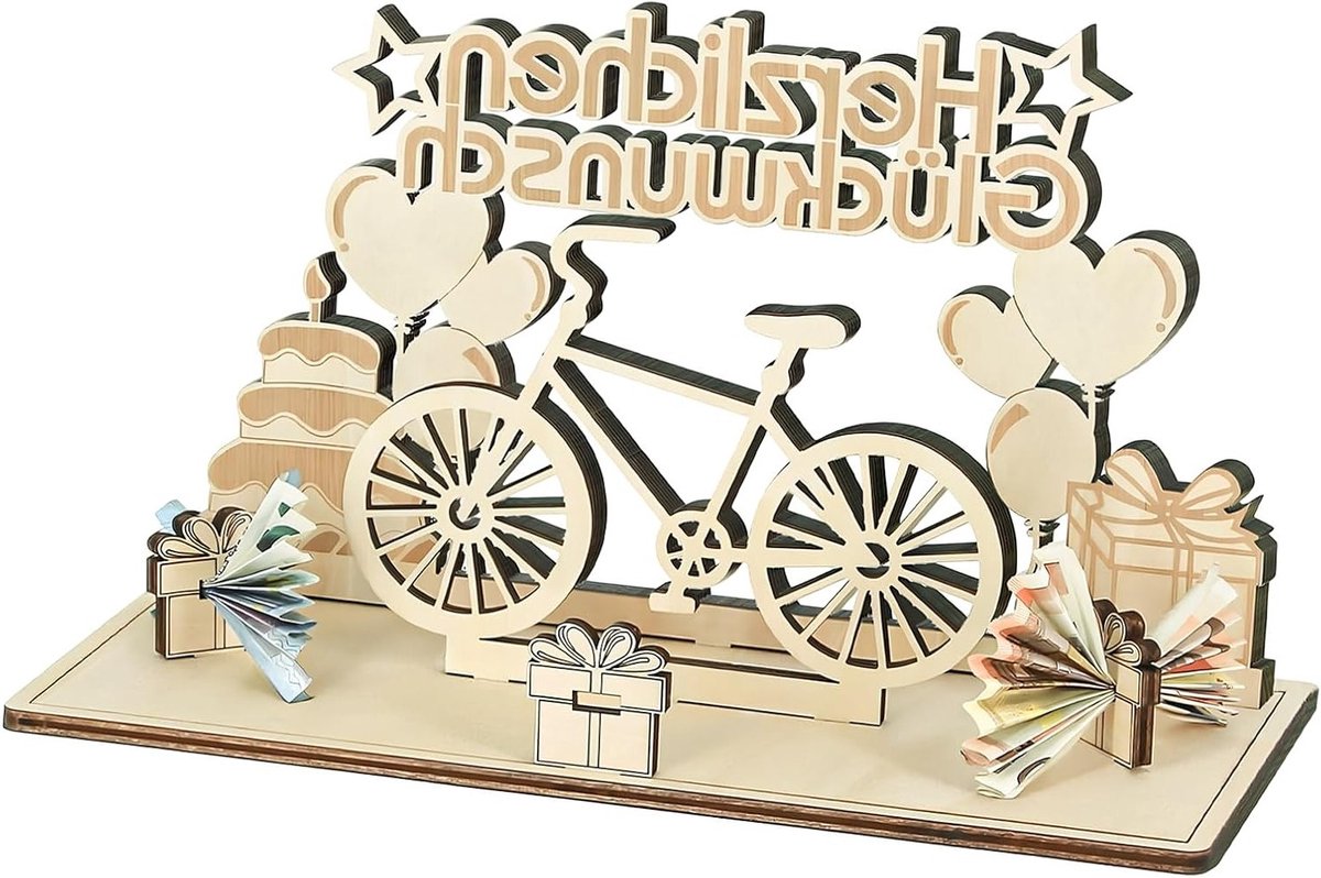 Houten cadeau-ideeën voor fietsers, geldcadeaus voor verjaardagen en kerst, perfect voor vrienden en familie