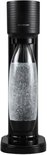 Zwarte Sodastream Gaia bruiswatertoestel met een fles bruiswater.