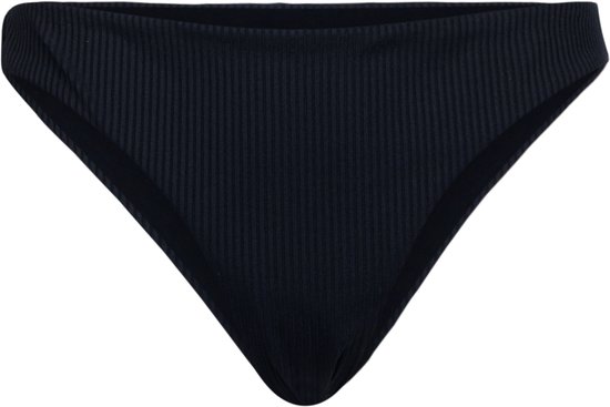 Culotte de bikini noire côtelée taille basse.