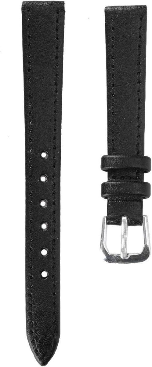 Zwarte PU Leren Horlogeband met Gesp - Universele Vervangband voor Horloges 12mm-22mm - Accessoire voor Mannen en Vrouwen