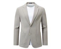 ALLTHEMEN Heren Effen Tweeknopen Single-breasted Blazer - Geperst Ruitpatroon - S