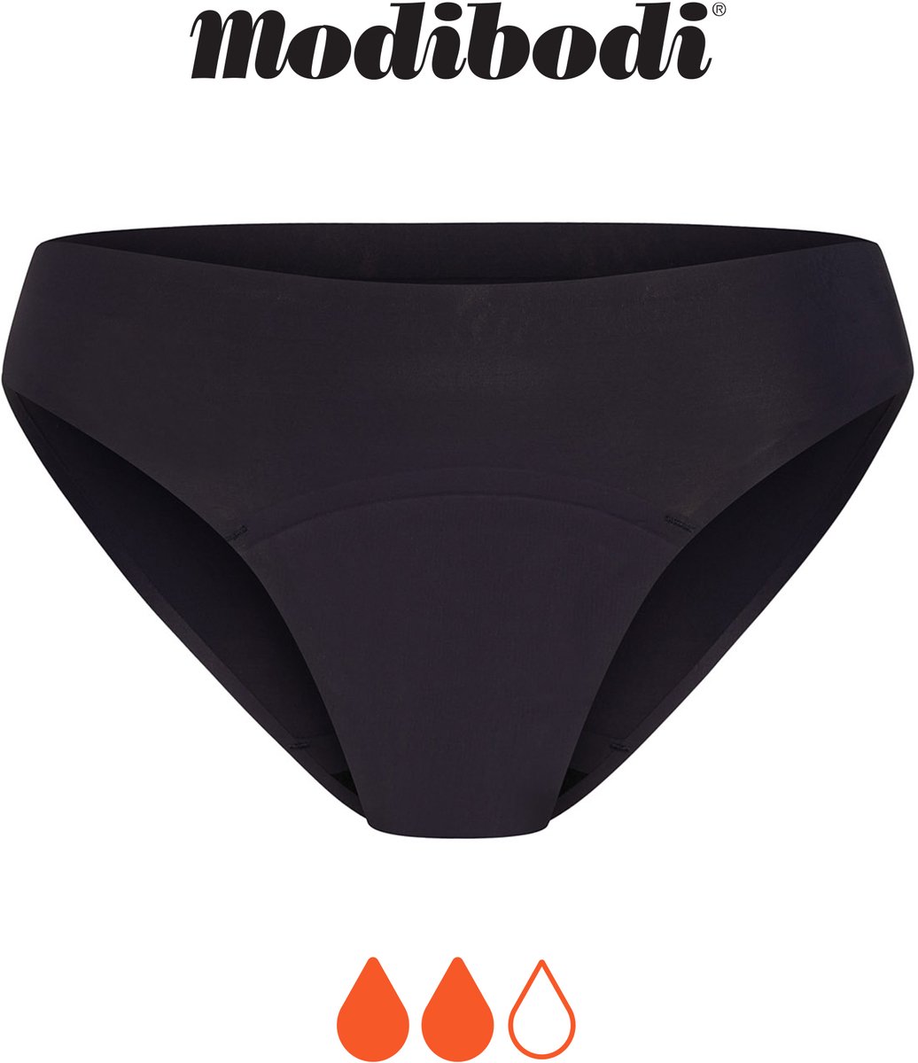 Modibodi Menstruatie Ondergoed Normaal Absorberend Naadloze Bikinislip Zwart 42