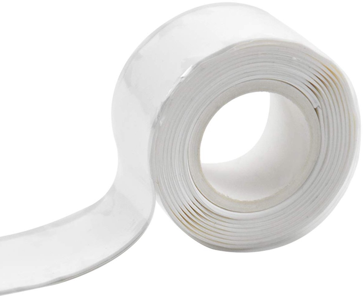 Waterdichte tape 1 m x 25 mm, zelfklevende isolatietape voor waterleidingen, transparante reparatietape voor afdichting en bescherming