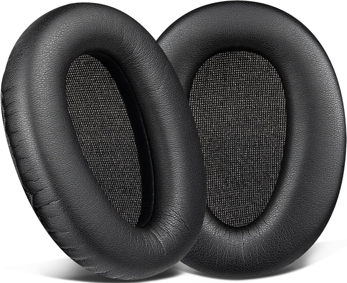 Vervangende Oorkussens voor Draadloze Hoofdtelefoons met Zacht Echte Leren Kussen - Zwart, Geschikt voor WH-CH700N, MDR-ZX780 en MDR-10R