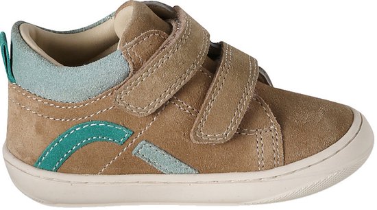 Babyslofjes van zacht leer met antislip veel beige