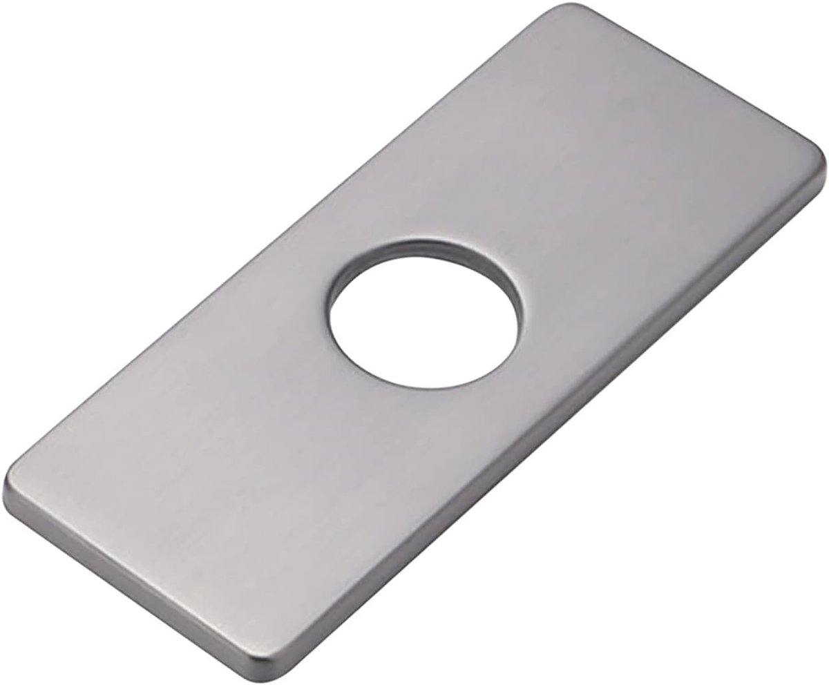 Gootsteen Gat Cover - Kraan Plaat - Badkamer Afdekken - Roestvrij Staal - 4 Inch - Grijs