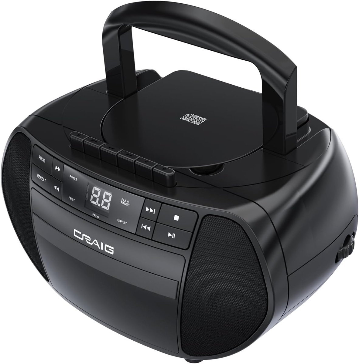 Draagbare CD-speler - Radio Cassette - Muziek Luisteren - Stereo Geluid - 22 x 12 x 24 cm - Zwart