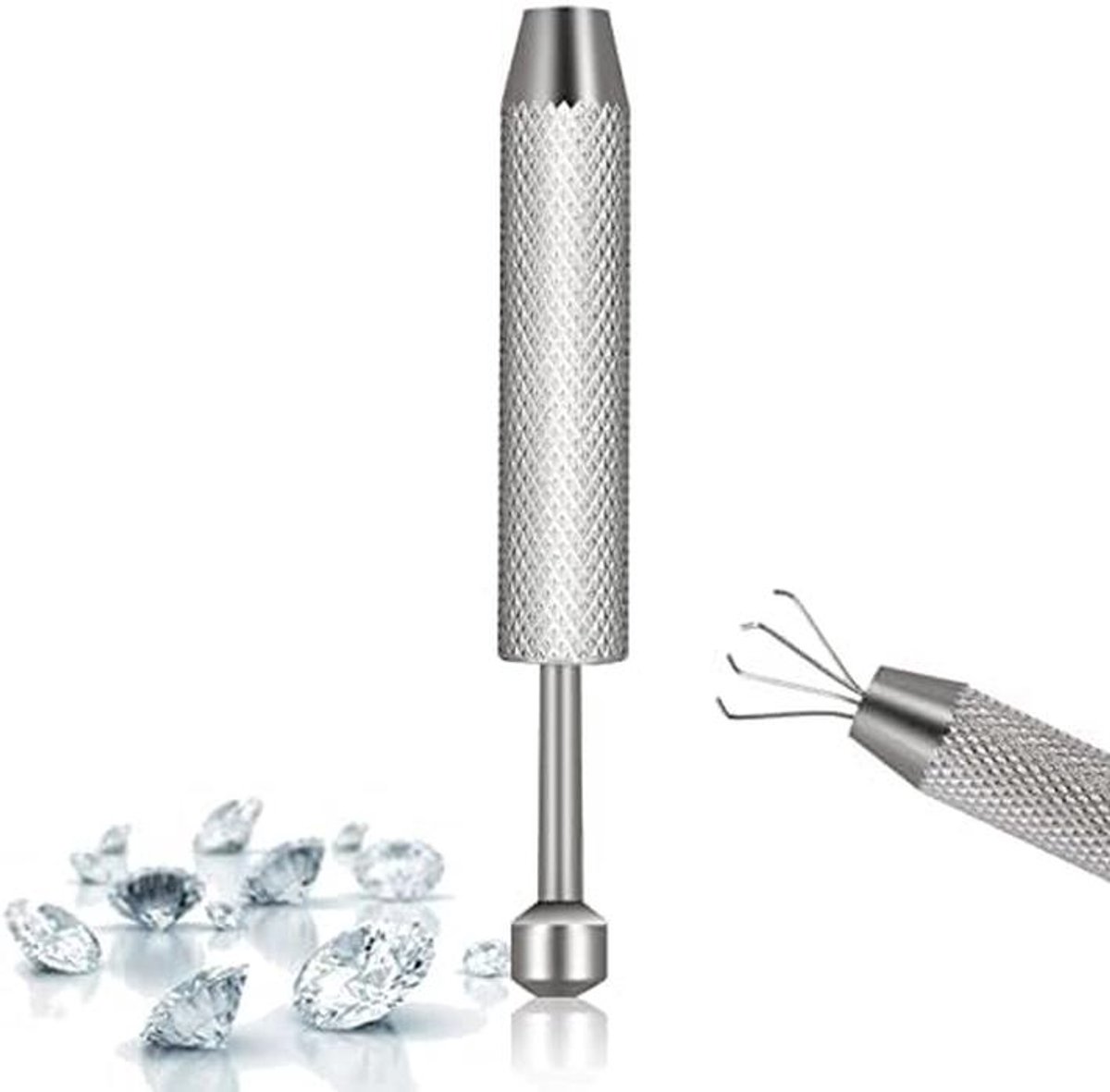 Pincet met Klauwen - Gereedschap Houder - Kleine Onderdelen Pakken - Roestvrij Staal - 11 cm - Zilver