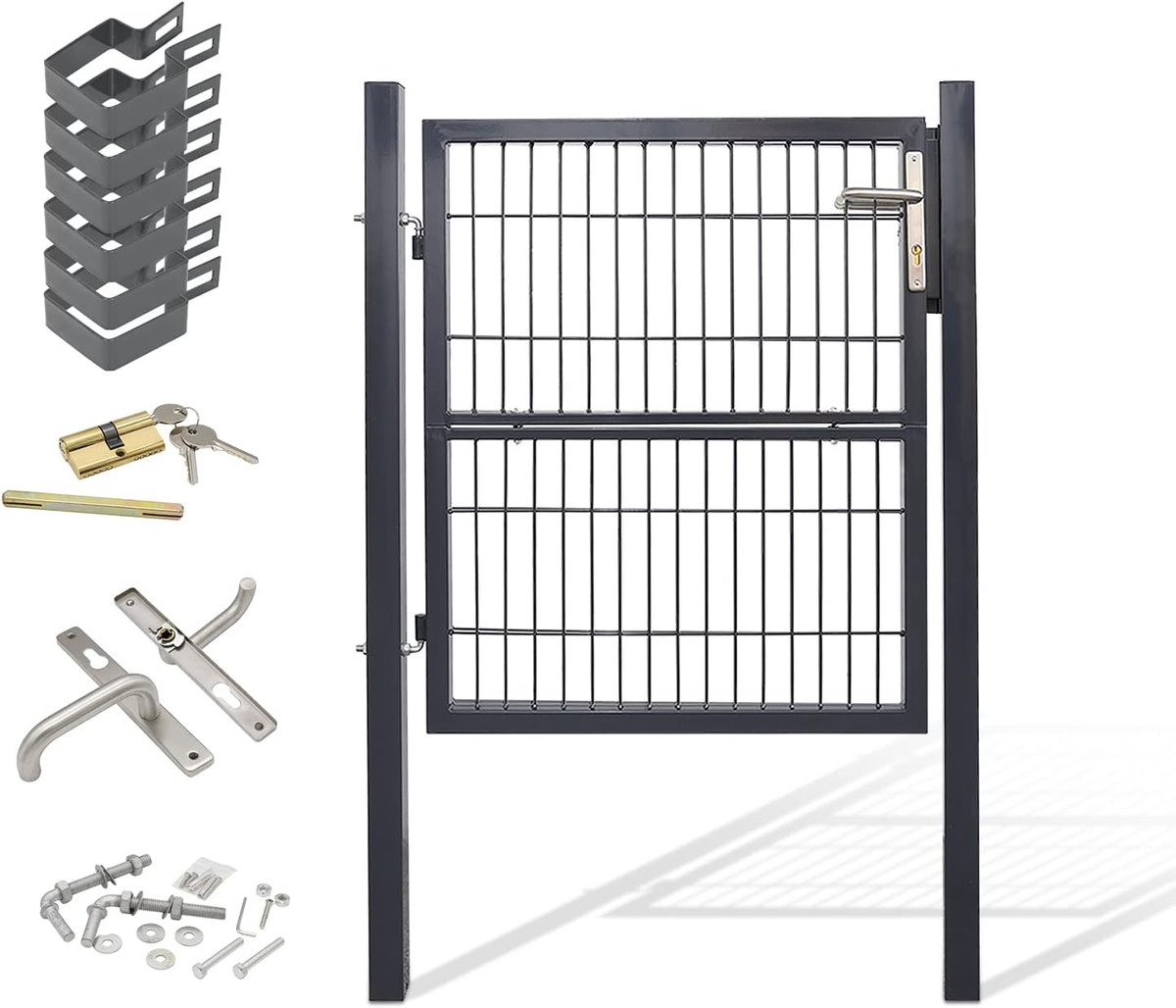 Tuinpoort - Hekdeur Tuin - Perceel Afbakenen - Verzinkt Staal - 120 x 100 cm - Antraciet
