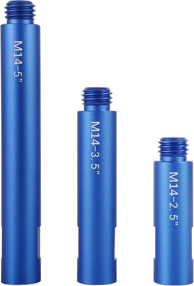 Haakse slijper verlenging - Verbindingsstang set - Polijsten en slijpen - Roestvrij staal materiaal - 3-delig 75-140mm - Zilverkleurig