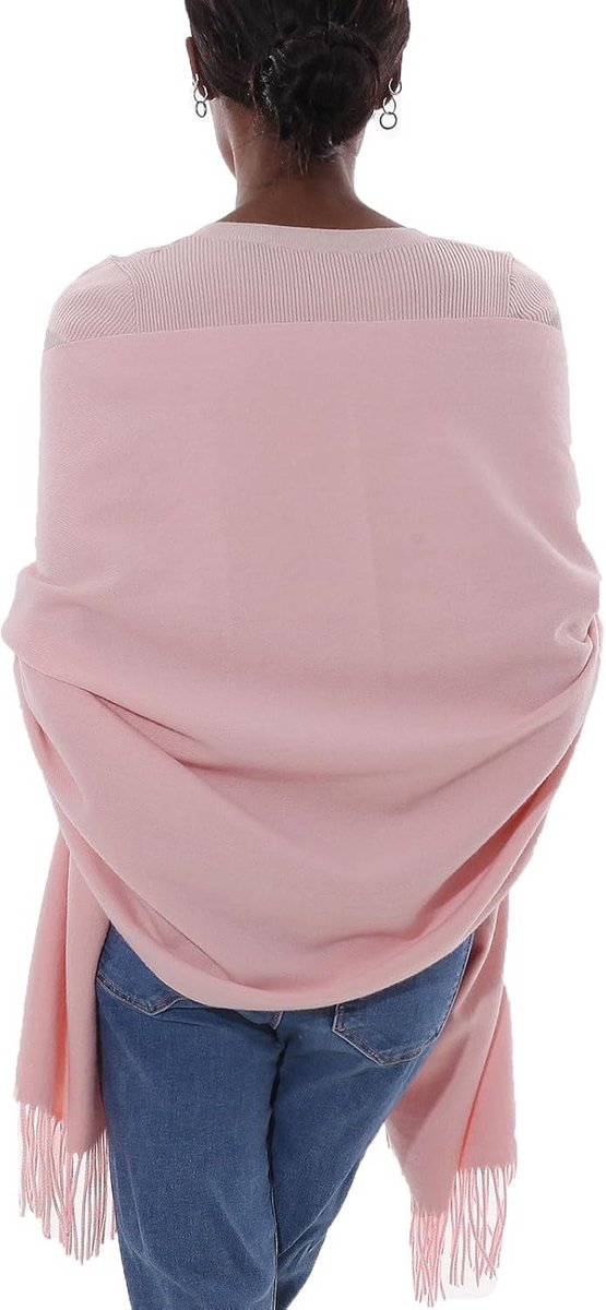 Dames Stola - Avond Sjaal - Feestelijke Gelegenheid - Luxe Glittereffect - 180 x 70 cm - Roze