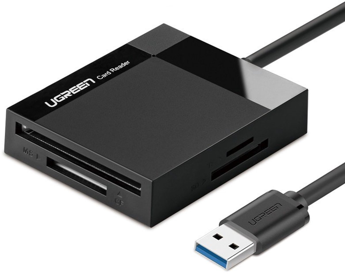 UGREEN - USB - 3.0-KAARTLEZER: SD/MICRO SD/CF/MS ZWART