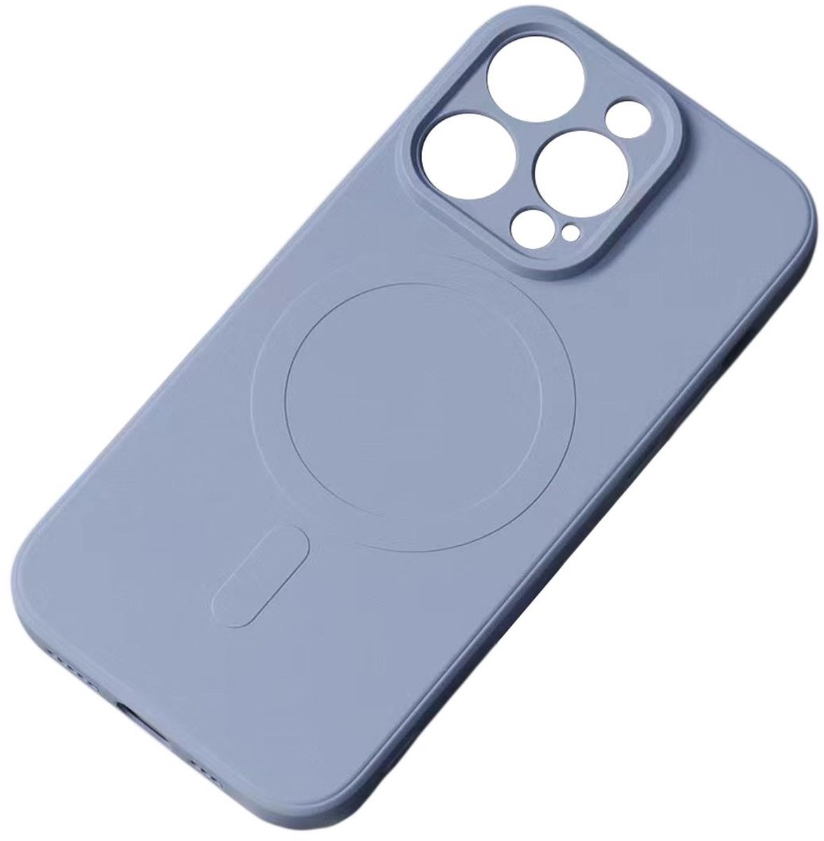 Hurtel Silicone Case - Telefoonhoesje - iPhone 15 Pro Max - Grijs - MagSafe Compatibel